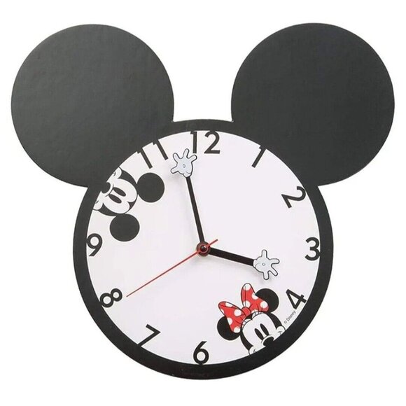 Vandor Disney Mickey & Minnie Mouse Shaped Deco Wall Clock - Picture 1 of 4